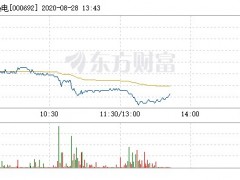 惠天热电8月28日盘中跌幅达5%