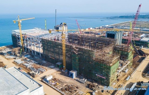 华能洋浦天然气热电联产项目（一期）主厂房开始封顶